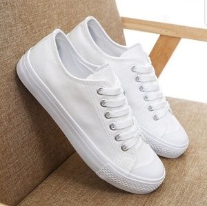 Women's White Canvas Sneaker Non Slip